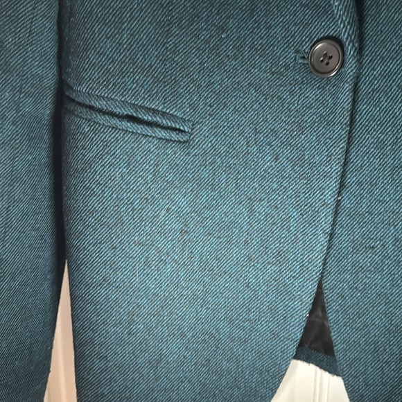 Green and black woven wool blend blazer - Picture 2 of 3